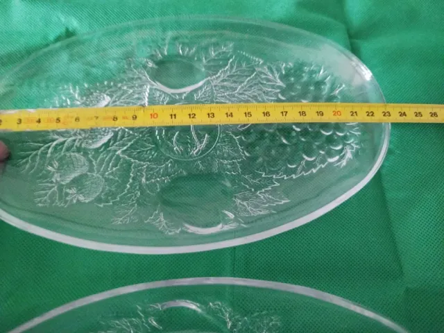 2 Bandejas Cristal Frutas Navidad 23x14cm