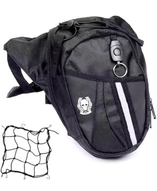 Pernera Táctica Negra Moto + Red para equipaje