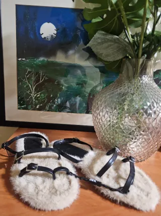 Sandalias Zara Beige y Negro