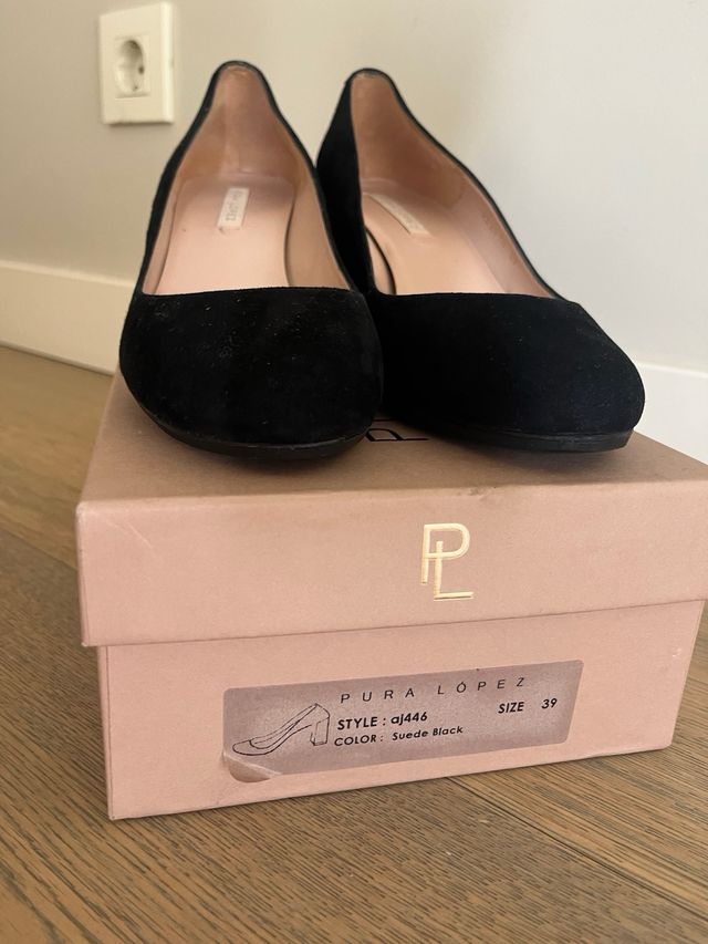Zapatos Pura López Negros Tacón Bloque