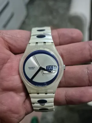 Orologio Swatch Swiss Vintage Blu/Bianco