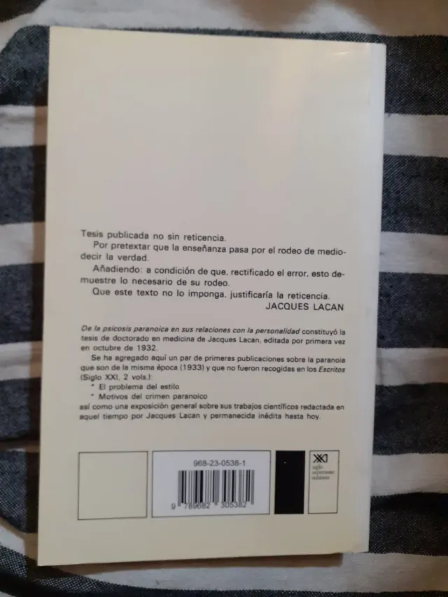 De la psicosis paranoica en sus relaciones con...
