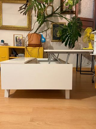 Mesa de centro elevable blanca