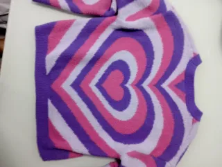 Jersey Primark niña corazón rosa y morado