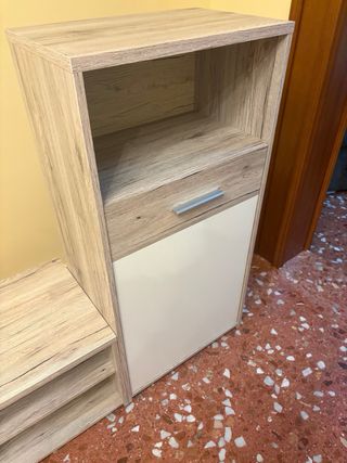 Conjunto Muebles Salón Madera y Cristal