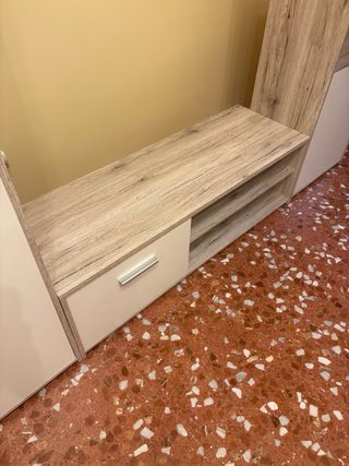 Conjunto Muebles Salón Madera y Cristal