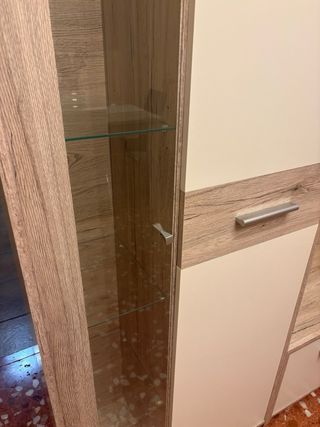 Conjunto Muebles Salón Madera y Cristal