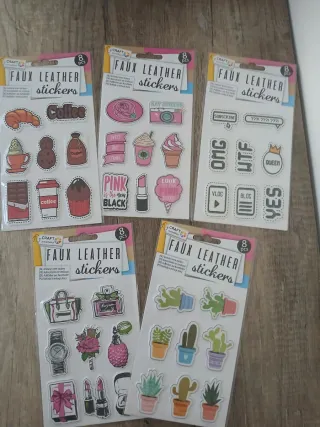 5 Pliegos Pegatinas Efecto Cuero