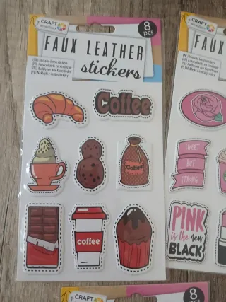 5 Pliegos Pegatinas Efecto Cuero