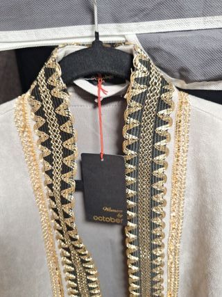 Chaqueta mujer beige y dorada Talla L