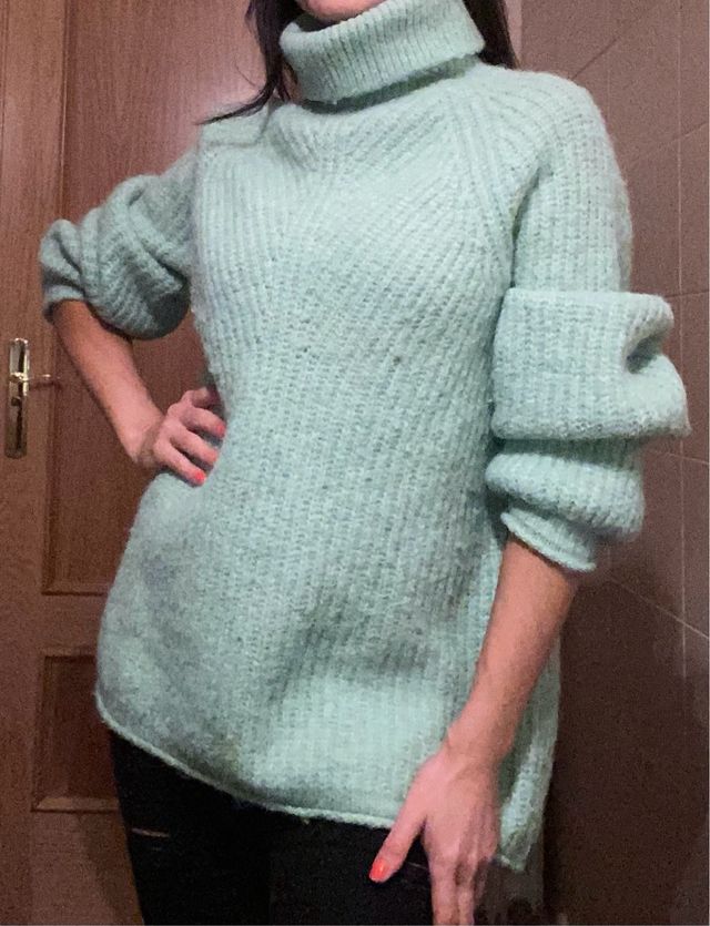 Jersey Mango Lana/Alpaca Verde Talla M