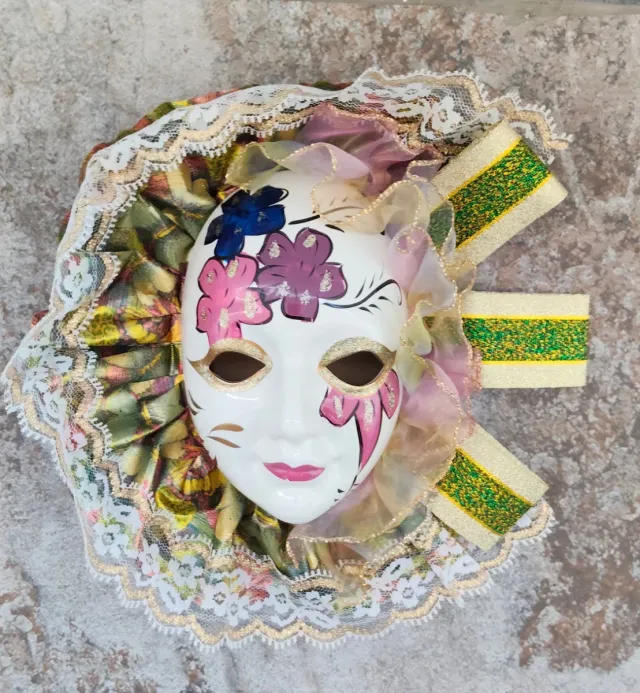 Máscara Veneciana Decorada Flores
