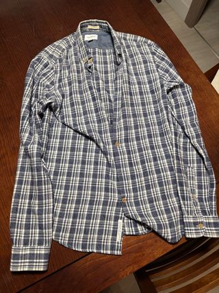 Camisa cuadros Pull&Bear azul y blanco