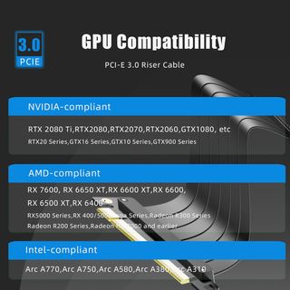 ✨ - GLOTRENDS 200mm PCIe 3.0 X16 Riser Cable (0->9