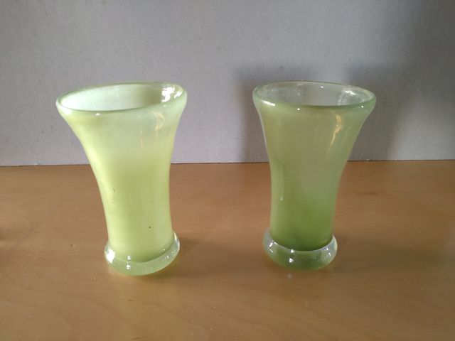 Coppia vasi vetro verde