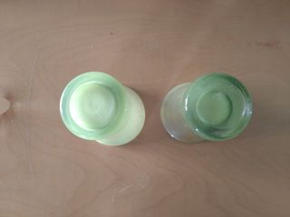 Coppia vasi vetro verde