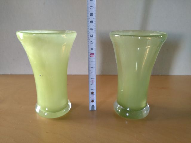 Coppia vasi vetro verde