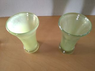 Coppia vasi vetro verde