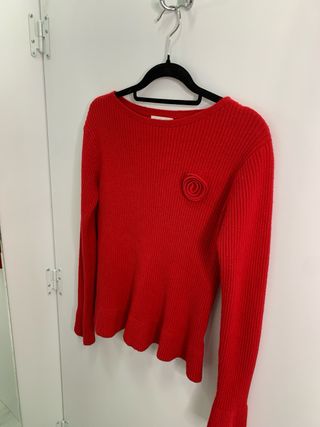 Jersey rojo con flor talla S