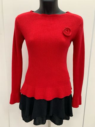 Jersey rojo con flor talla S