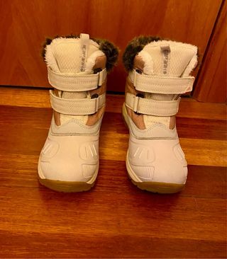 Botas niña beige y marrón