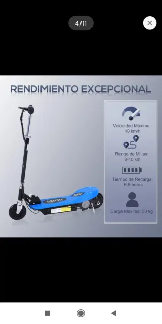 Patinete Eléctrico Plegable NEGRO- 50kg