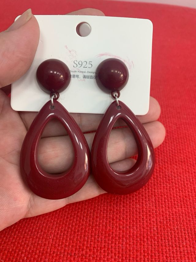 Pendientes grandes resina forma lágrima