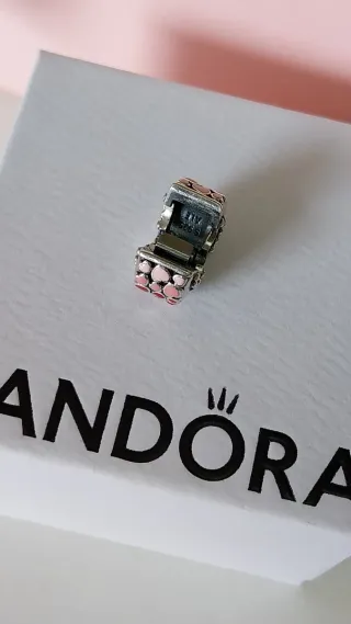 Charm Clip Pandora Corazones Rosa y Rojo