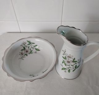 Juego Palangana y Jarra Cerámica.