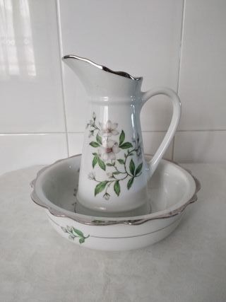 Juego Palangana y Jarra Cerámica.