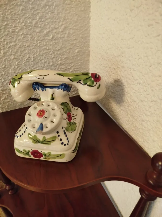 Teléfono Joyero Cerámica Vintage Multicolor