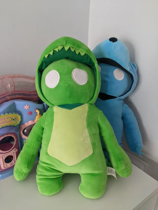 Coppia di animali di peluche (blu e verde)