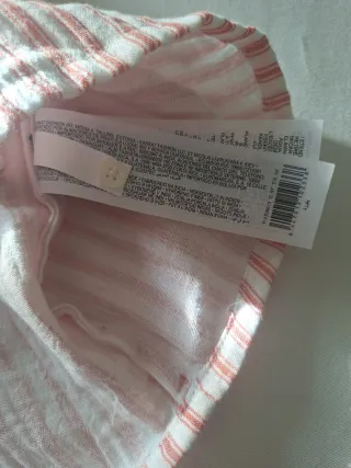 Camisa Cortefiel invierno rayas blancas/salmón.