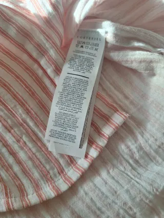 Camisa Cortefiel invierno rayas blancas/salmón.