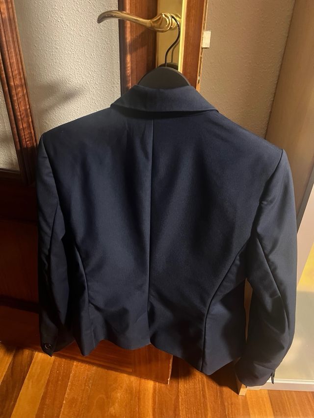 Americana de Mango azul mujer