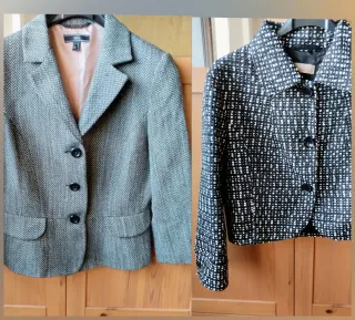 2 Chaquetas Mango gris tweed y torera Apriori