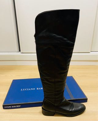 Botas altas de piel negras Luciano Barachini