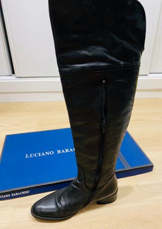 Botas altas de piel negras Luciano Barachini