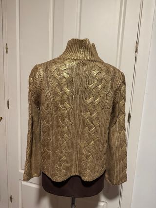 Jersey Zara punto foil dorado
