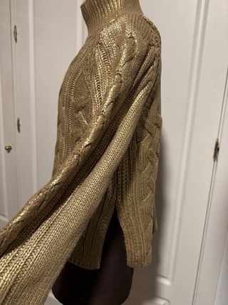 Jersey Zara punto foil dorado