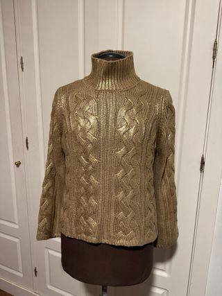 Jersey Zara punto foil dorado