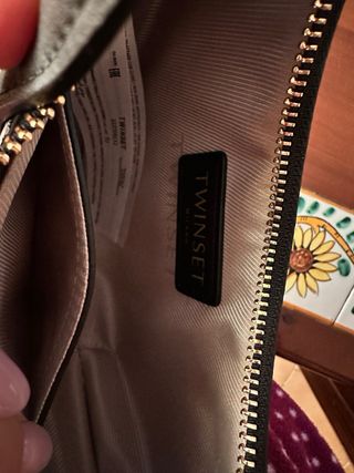 Borsa Twinset nera con fiori multicolore