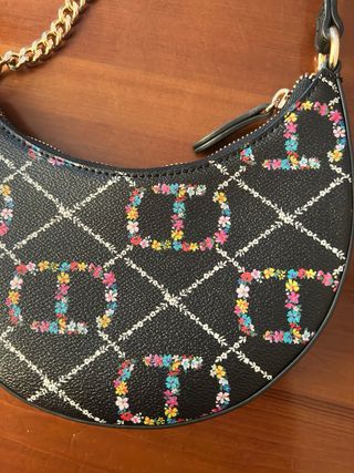 Borsa Twinset nera con fiori multicolore