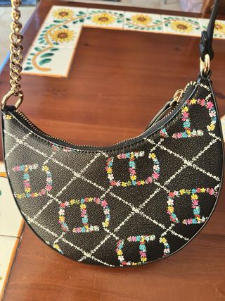 Borsa Twinset nera con fiori multicolore