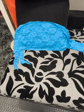 Falda danza oriental encaje azul