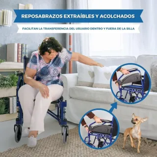 Sedia a rotelle pieghevole con trasporto incluso