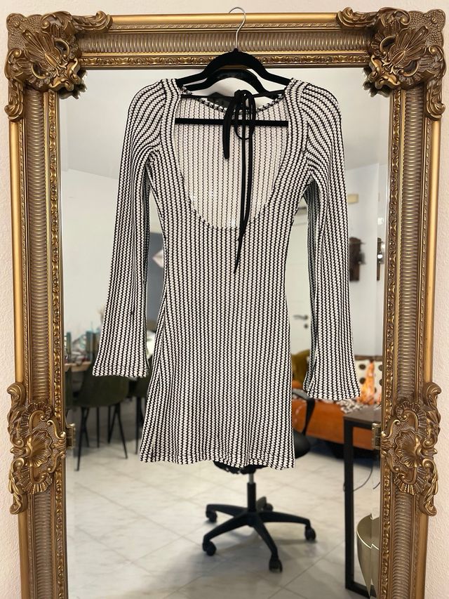 Vestido Verano Mini Rayas Blanco y Negro