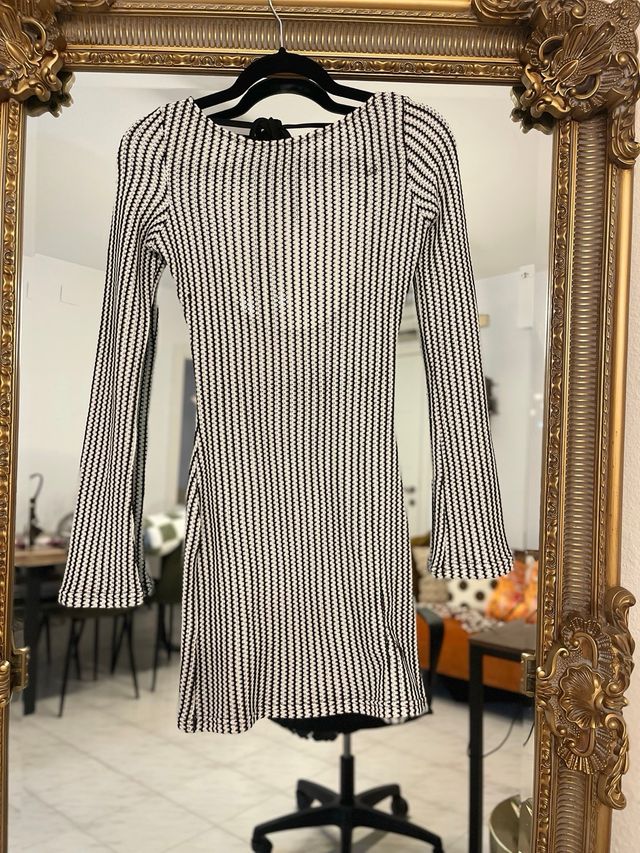 Vestido Verano Mini Rayas Blanco y Negro