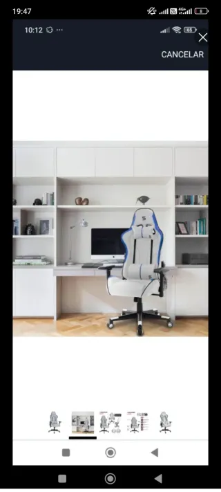 Silla Gamer Racing Blanca y Azul