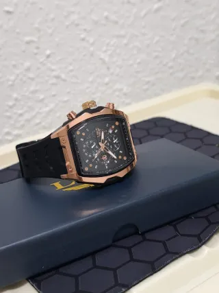 Reloj LIGE Hombre Negro y Dorado